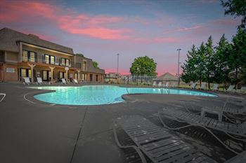 Large outdoor crystal clear swimming pool